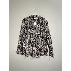 NWT J. Crew Factory Leopard Button-up Cotton Poplin Shirt in Signature Fit
